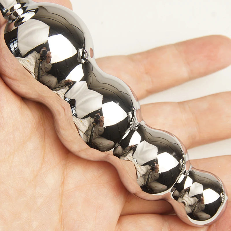 Metal Beaded Plug with Crystal Flared Base