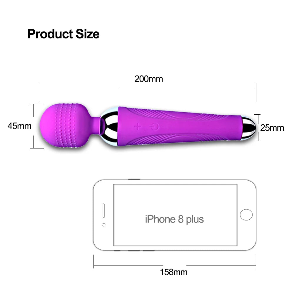 Rechargeable Wand Massager with Textured Flexible Head