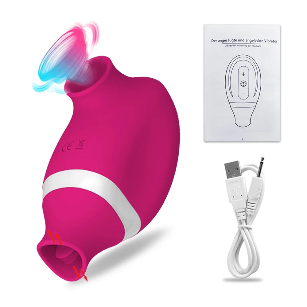 2-in-1 Suction & Flexible Tongue Personal Massager