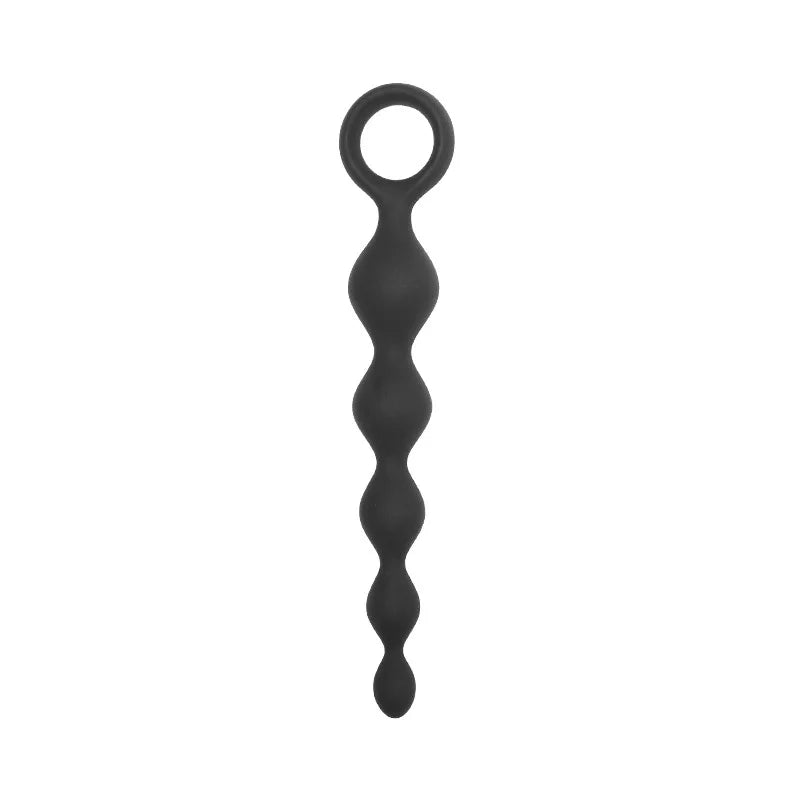 Flexible Silicone Beaded Massager with Ring Handle