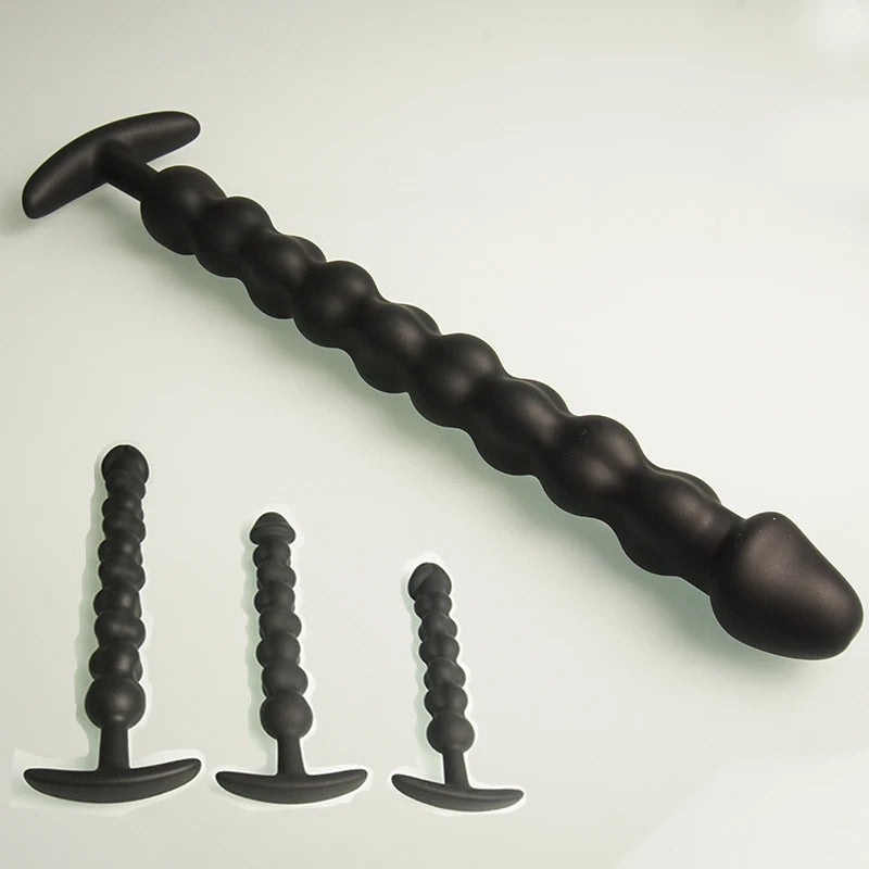 Flexible Silicone Beaded Massager with Flared Base