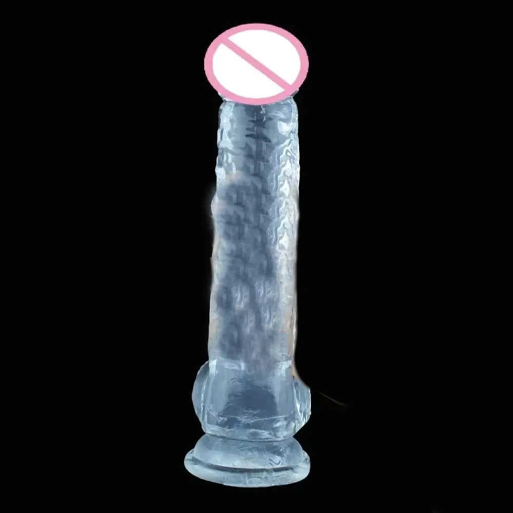 Transparent Textured Massager with Suction Cup Base
