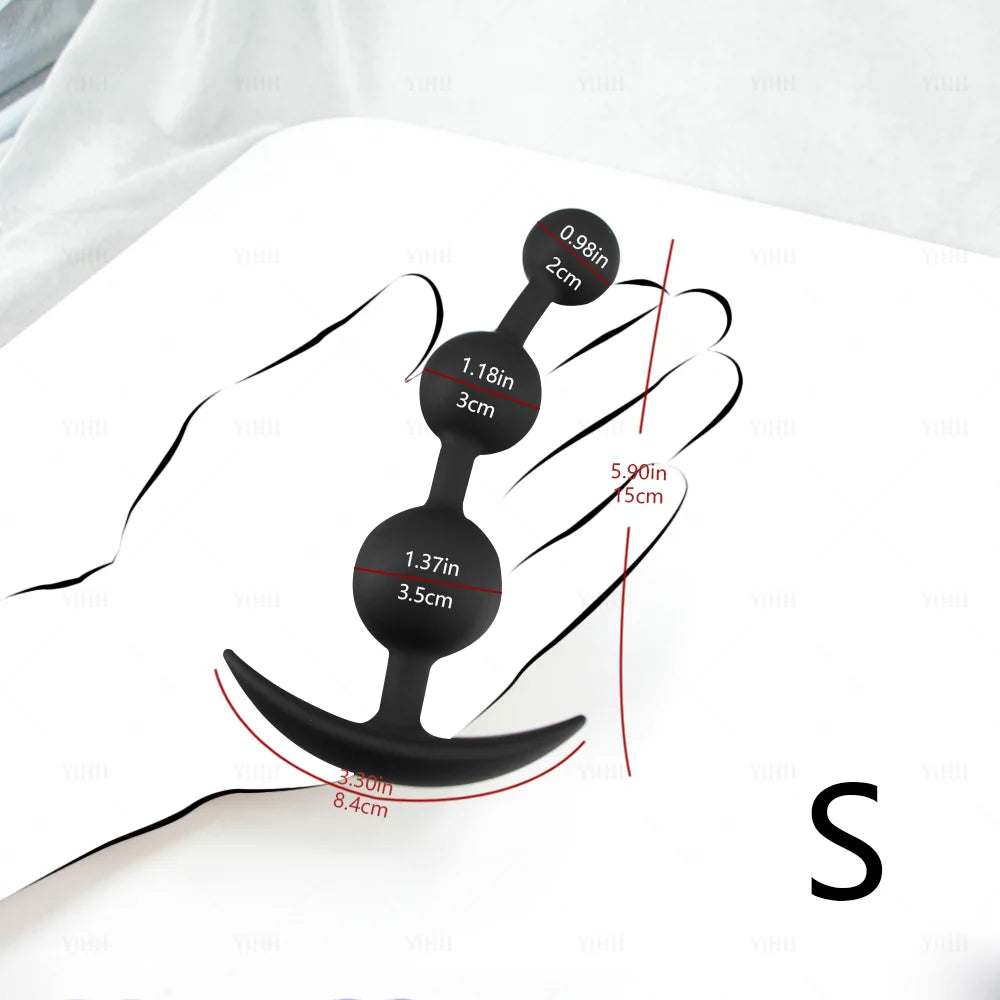 Flexible Silicone Beaded Massager with Flared Base
