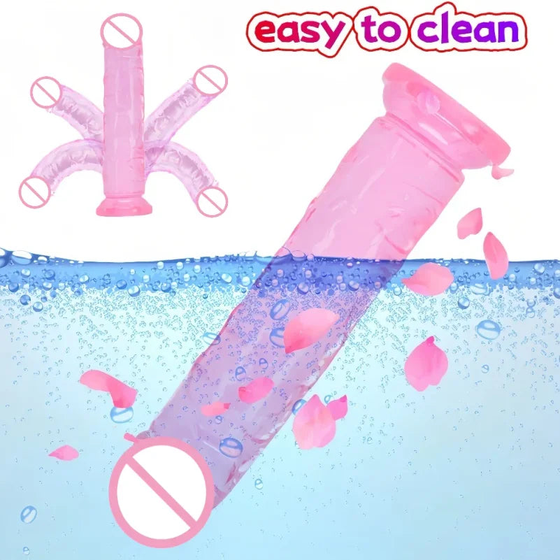 Curved Silicone Massager with Suction Cup Base