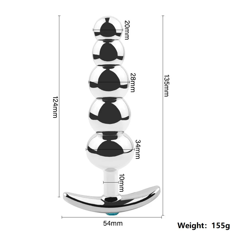 Stainless Steel Beaded Plug Set with Flared Bases