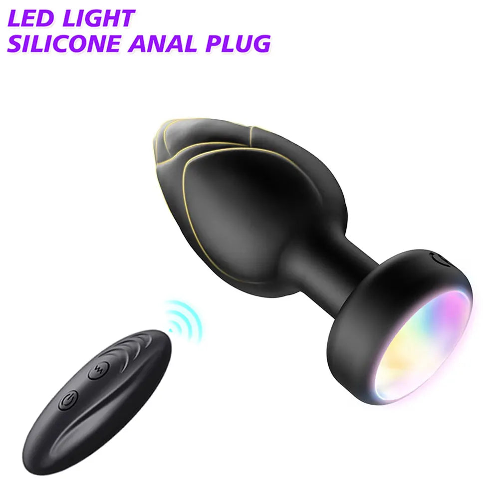 Remote-Controlled Vibrating Plug with LED Light