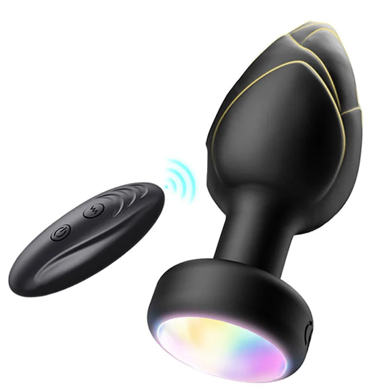 Remote-Controlled Vibrating Plug with LED Light