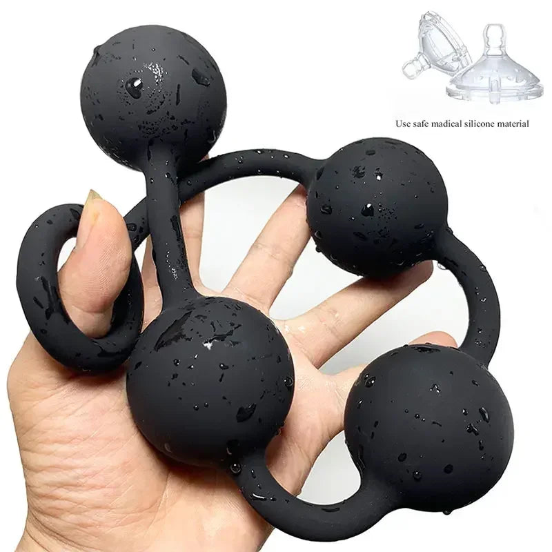 Silicone Kegel Ball Trainer Set with Retrieval Loops