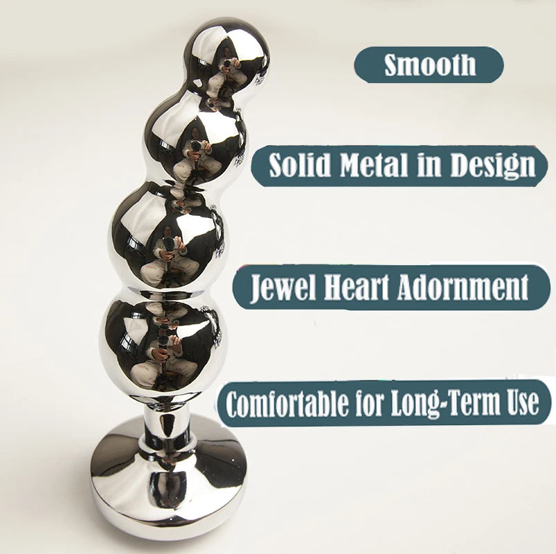 Metal Beaded Plug with Crystal Flared Base