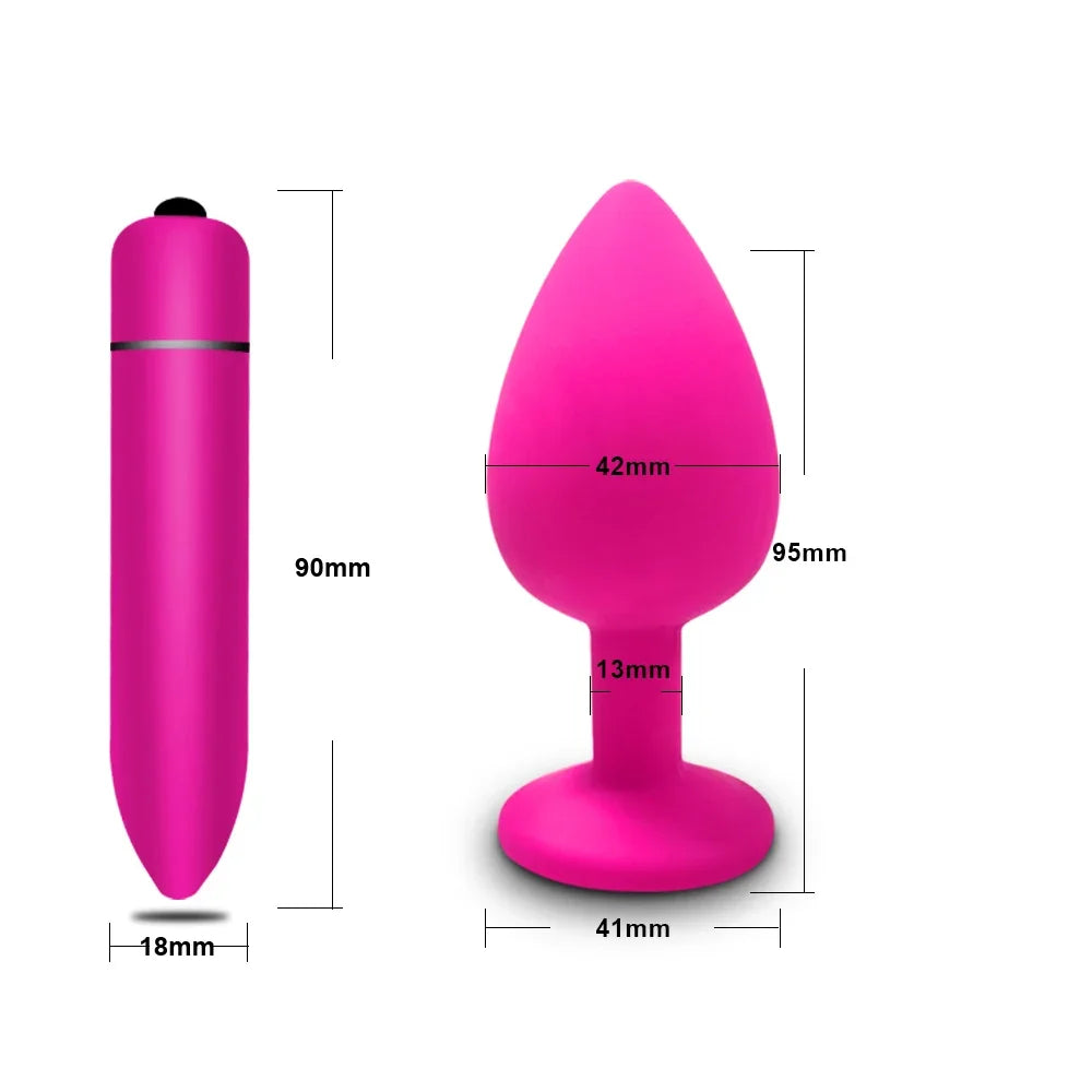 Silicone Plug Set with Crystal Flared Bases