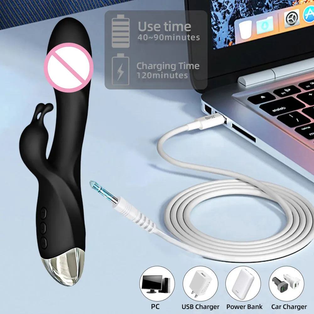 Rechargeable Rabbit Massager with 20 Vibration Modes