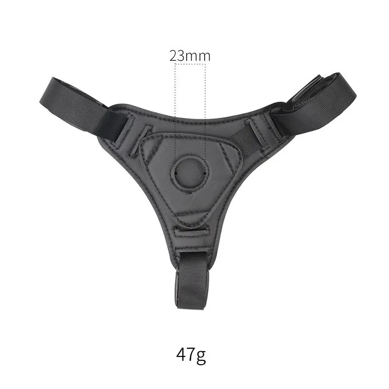 Adjustable Strap-On Harness with Curved Silicone Massager