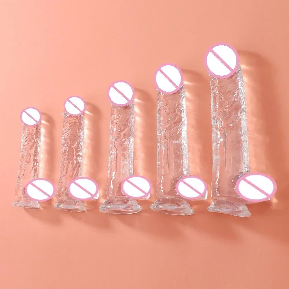 Transparent Textured Massager with Suction Cup Base