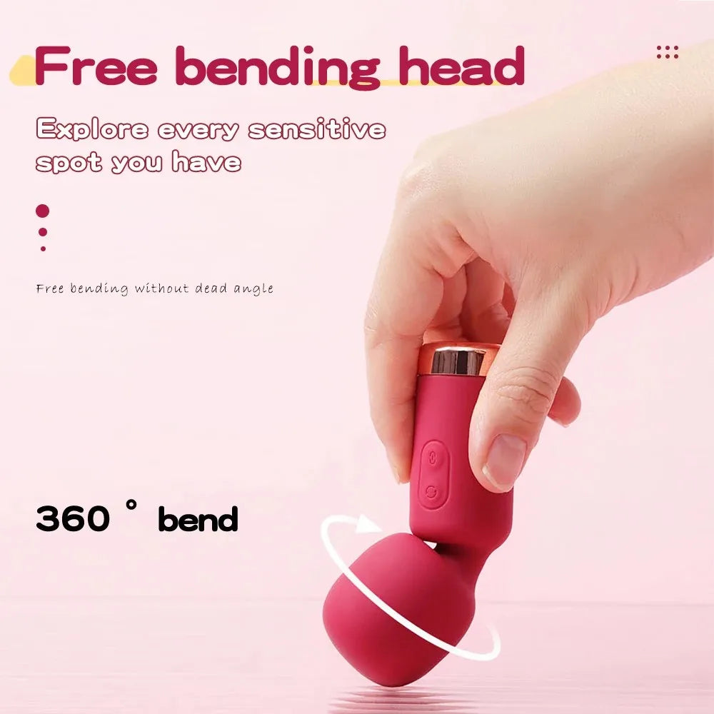 Mini Rechargeable Wand Massager with Flexible Head
