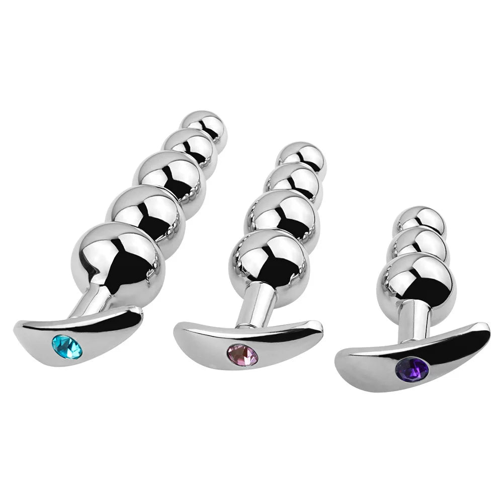 Stainless Steel Beaded Plug Set with Flared Bases