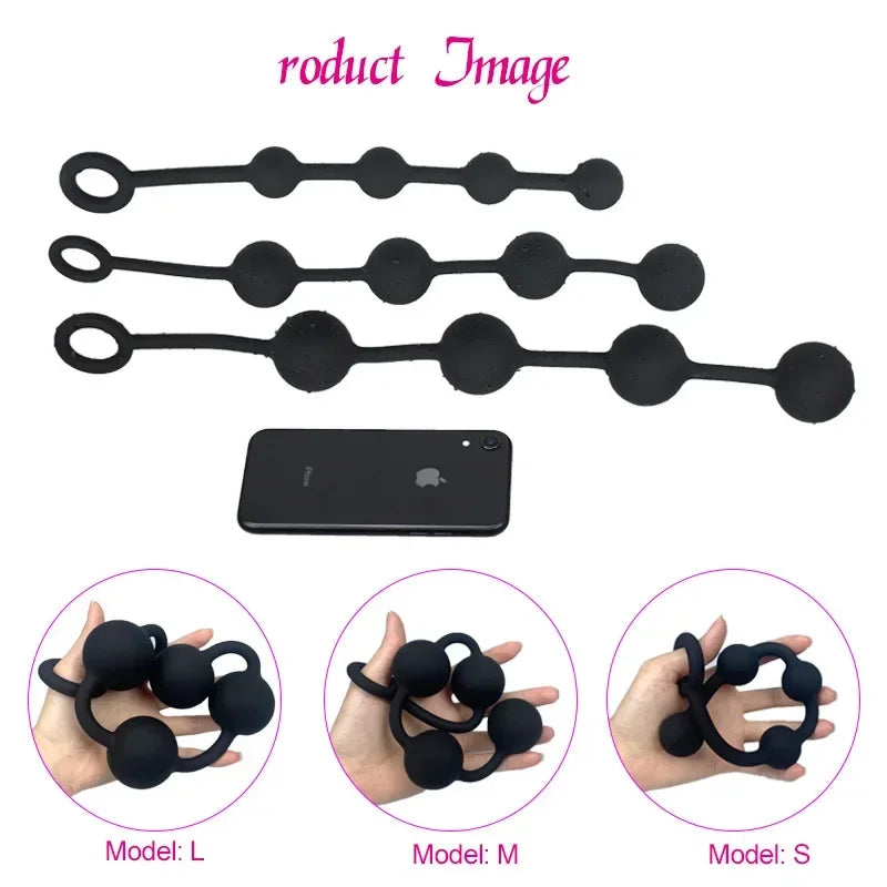 Silicone Kegel Ball Trainer Set with Retrieval Loops