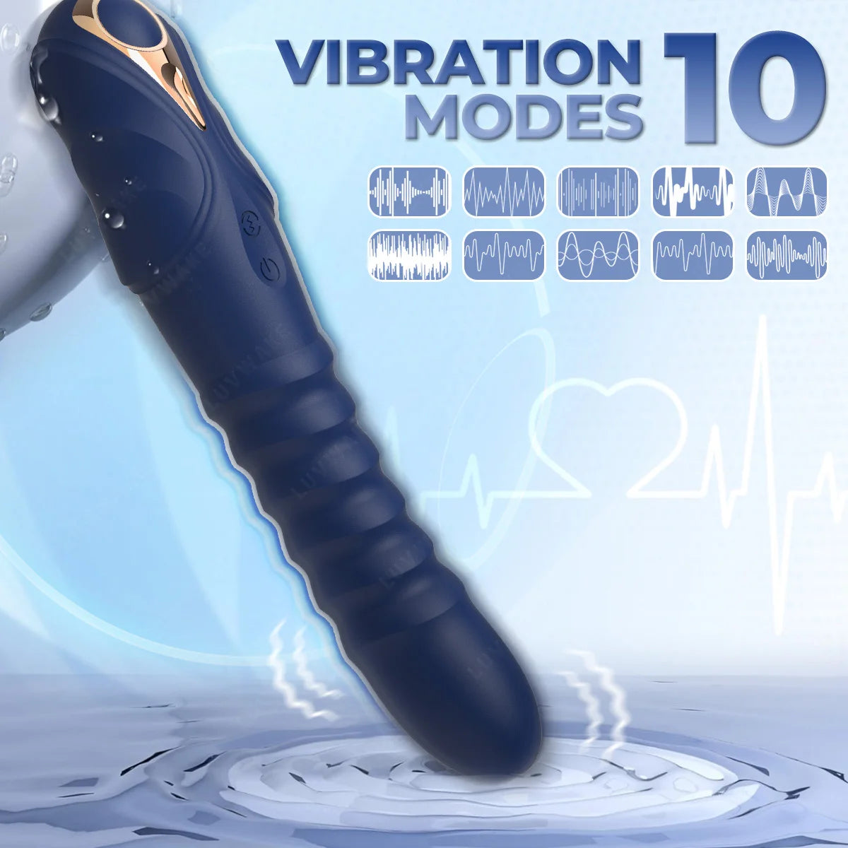 3-Mode Telescopic Vibrating Massager with 10 Frequencies