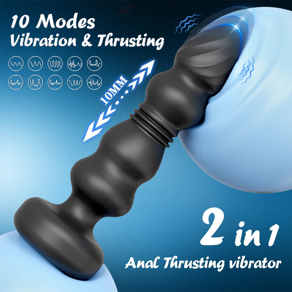 2-in-1 App-Controlled Vibrating Plug with 10 Modes