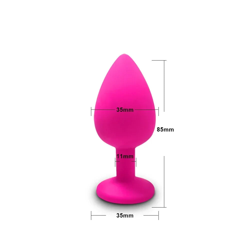 Silicone Plug Set with Crystal Flared Bases