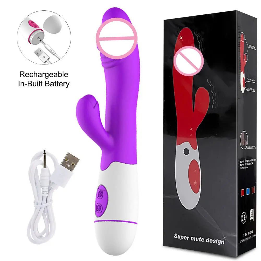 Rechargeable Rabbit Massager with 30 Vibration Modes