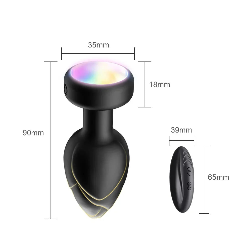 Remote-Controlled Vibrating Plug with LED Light