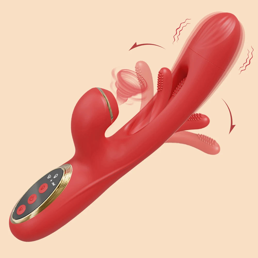 Multi-Function Rabbit Massager with Suction & Vibration