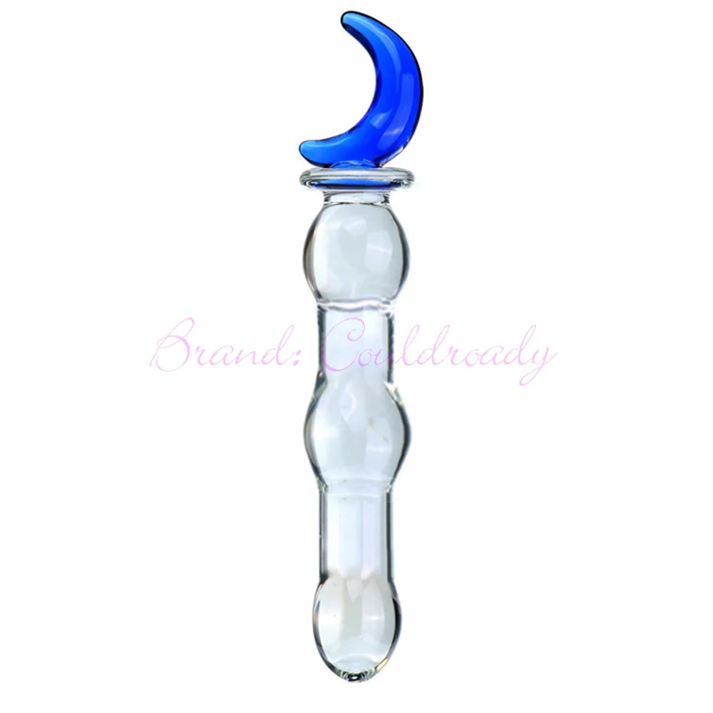 Beaded Pyrex Glass Massager with Curved Shaft