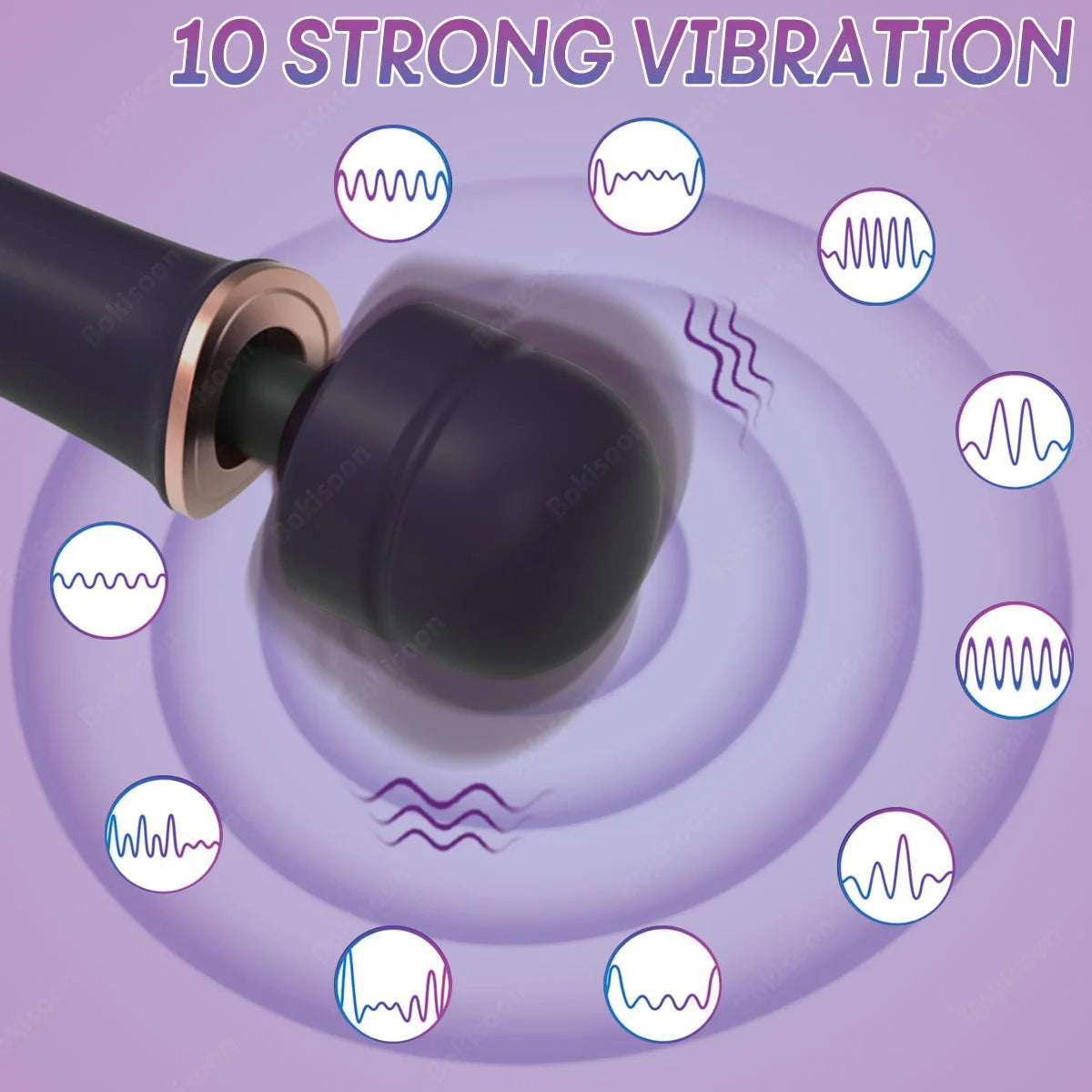 Rechargeable Wand Massager with 10 Vibration Modes