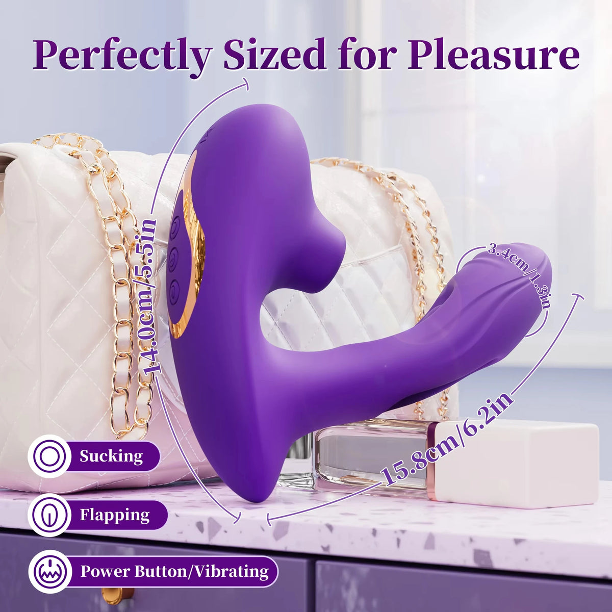 3-in-1 Suction, Vibration & Flapping Personal Massager
