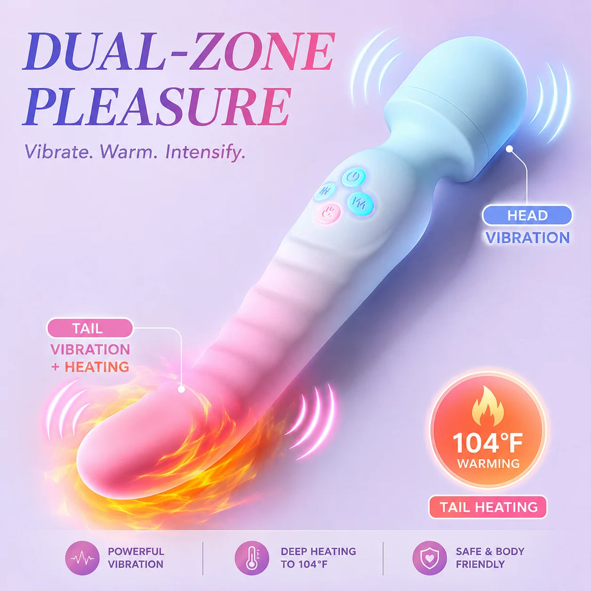 3-in-1 Wand Massager with Dual-Zone Stimulation