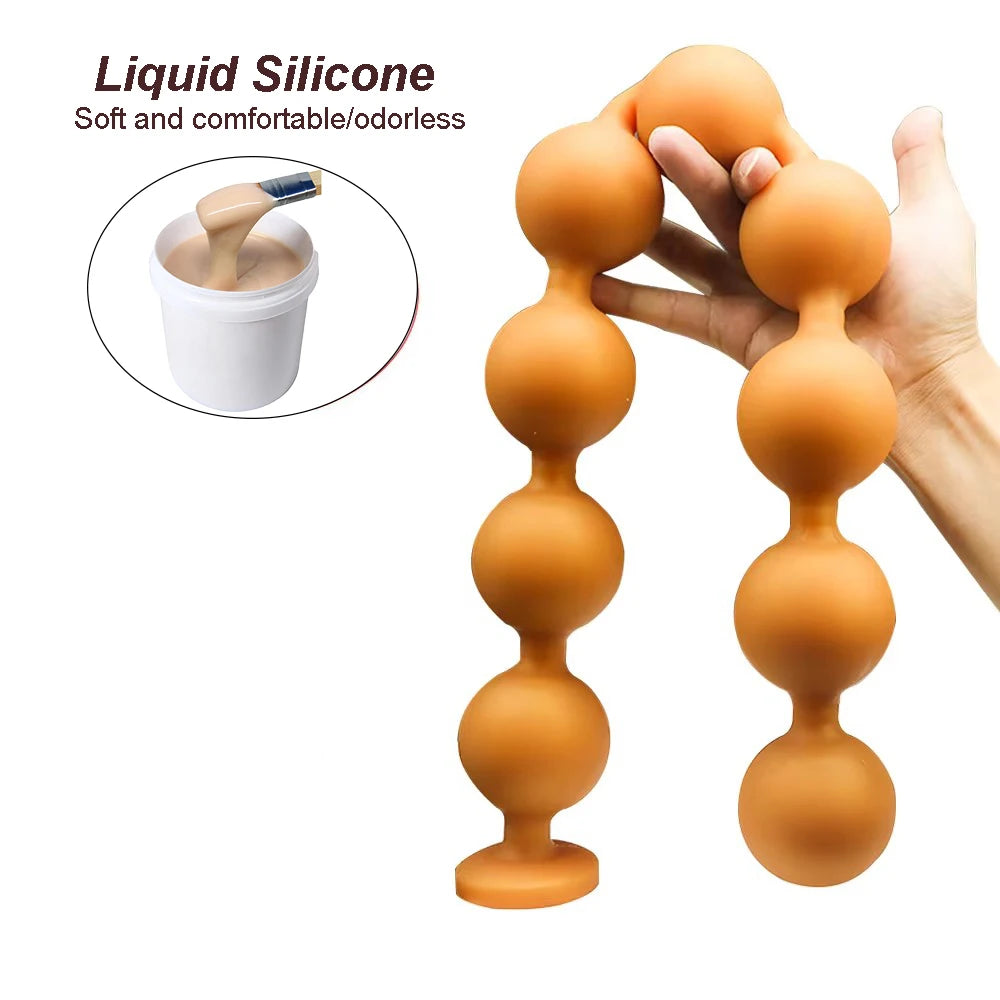 Flexible Silicone Beaded Massager with Round Base