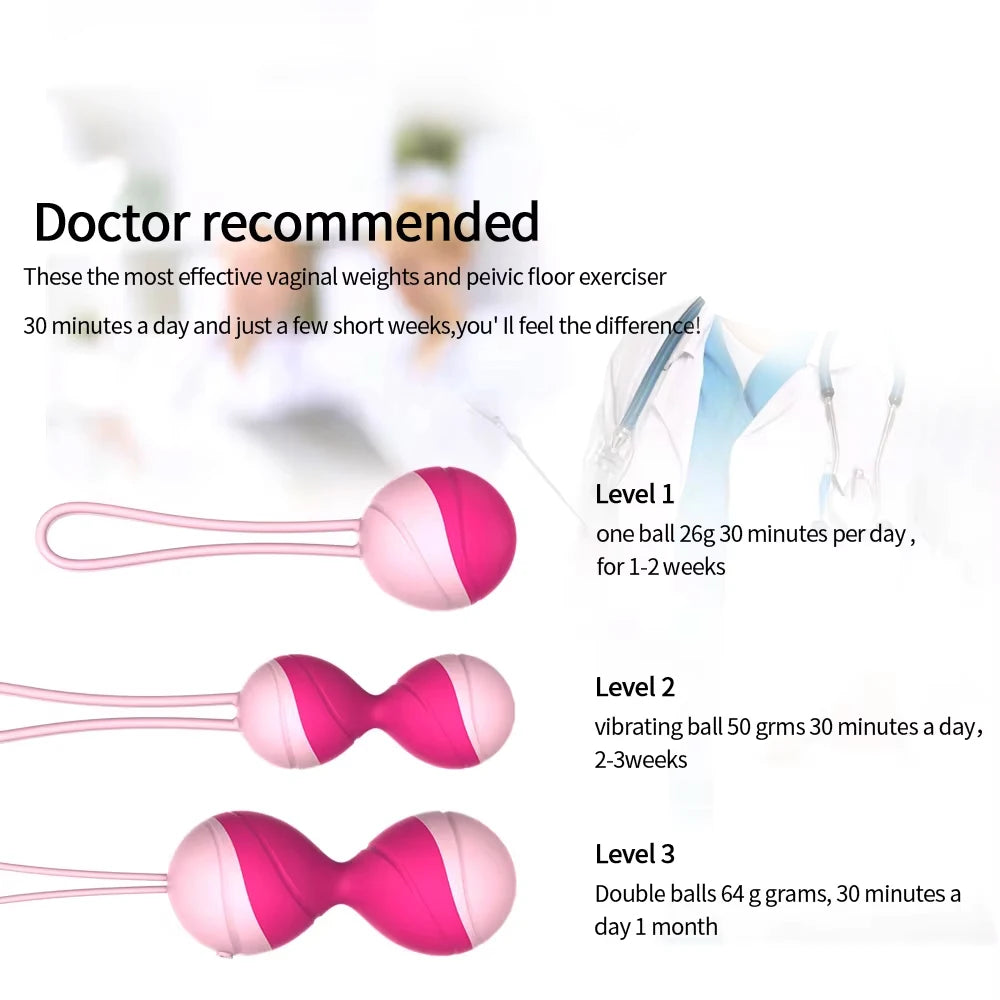 Remote-Controlled Silicone Kegel Ball Set