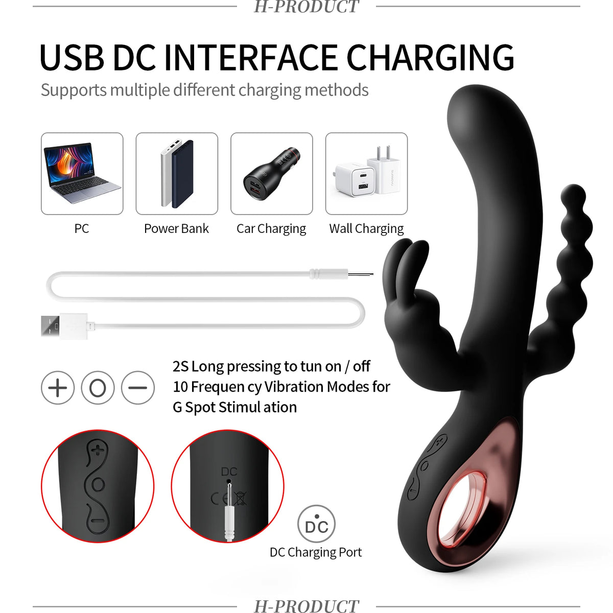 3-in-1 Multi-Contact Rabbit Massager
