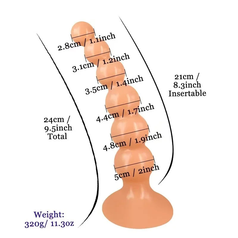 Flexible PVC Beaded Massager with Suction Base