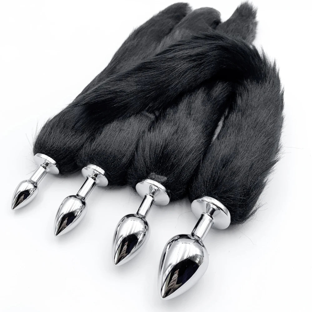 Metal Plug with Faux Fur Tail