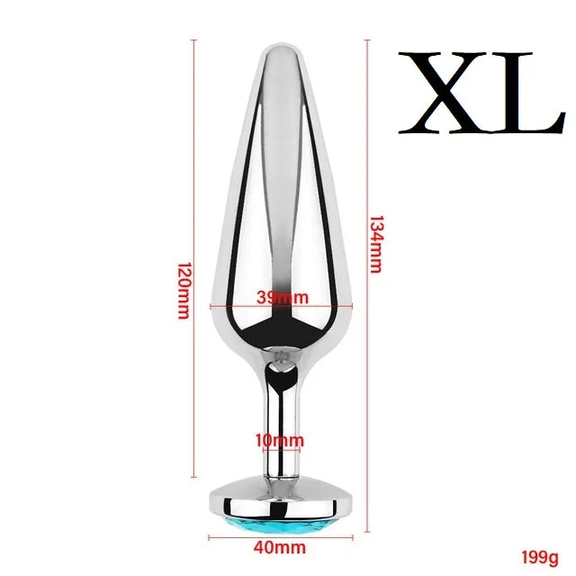 Stainless Steel Plug Set with Crystal Flared Bases