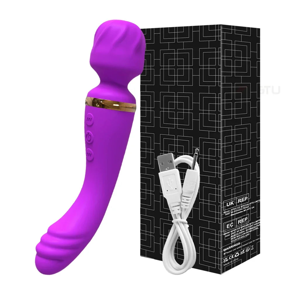 2-in-1 Double-Sided Rechargeable Wand Massager