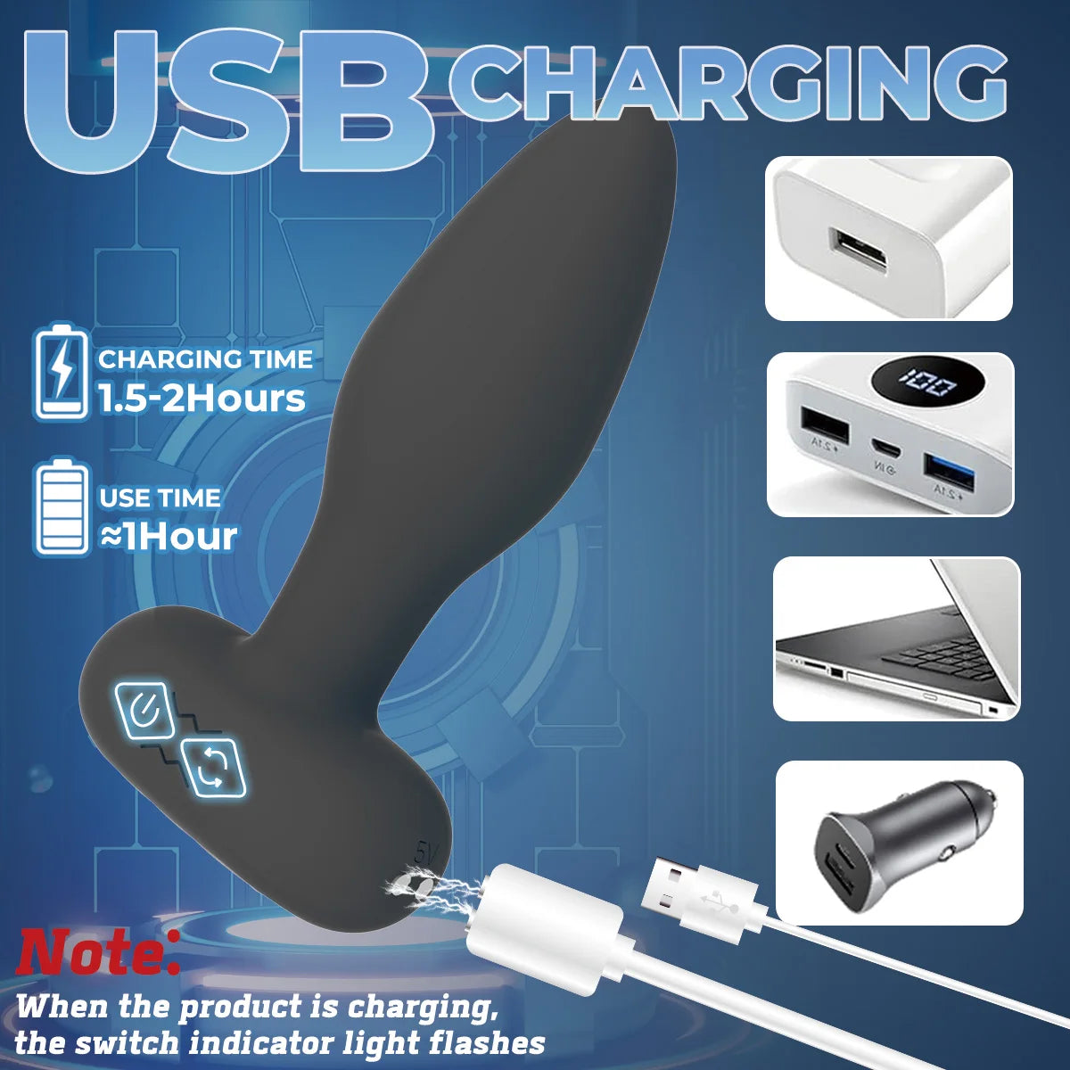 360° Rotating Vibrating Plug with 10 Vibration Modes