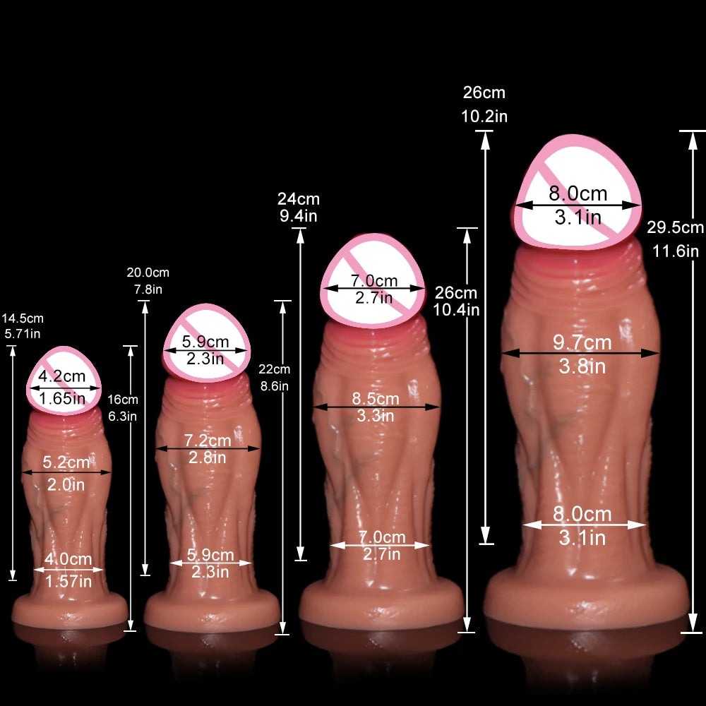 Realistic Liquid Silicone Massager with Suction Cup Base