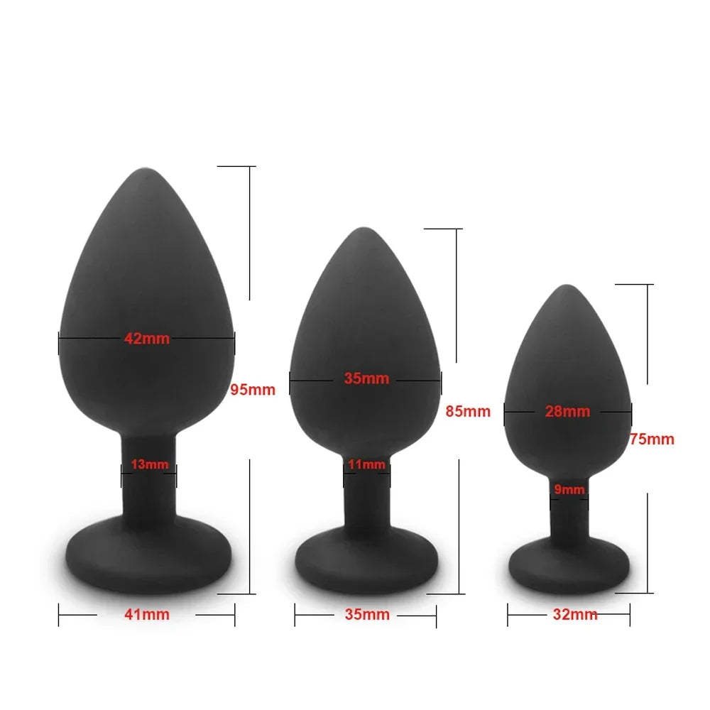 Silicone Plug Set with Crystal Flared Bases