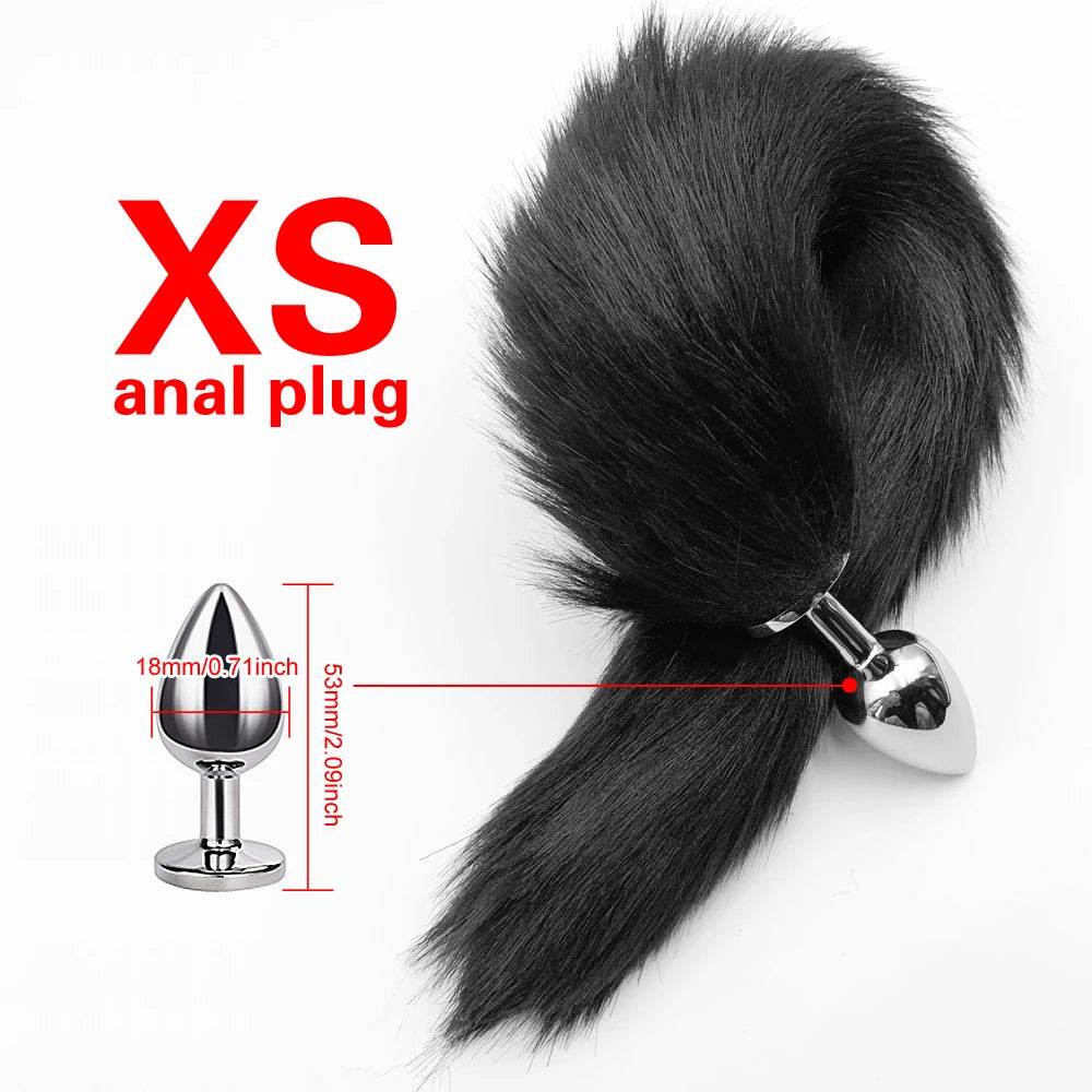 Metal Plug with Faux Fur Tail
