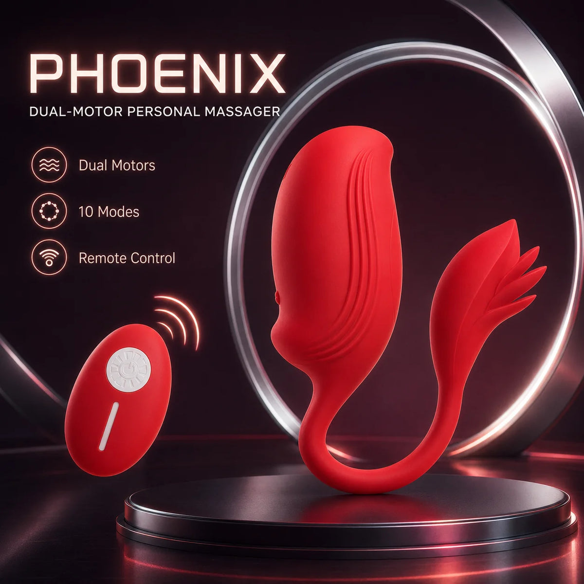 Dual-Motor Wearable Vibrating Massager with 10 Modes