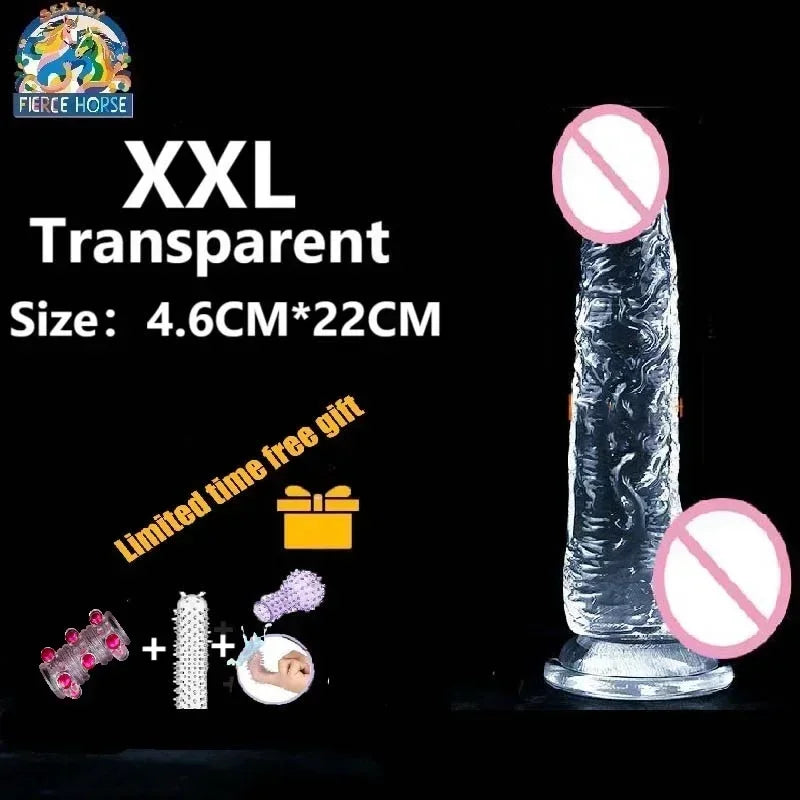 Transparent Textured Massager with Suction Cup Base