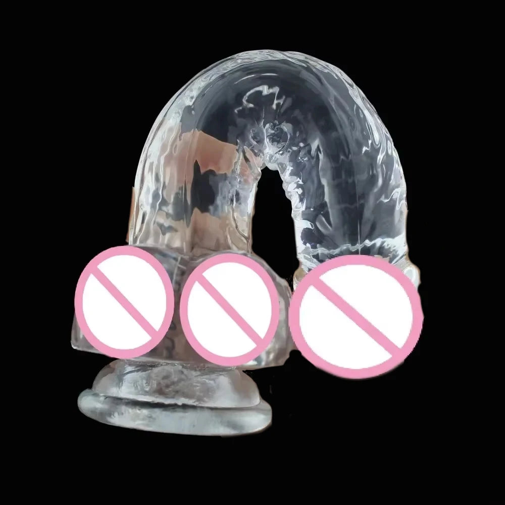 Transparent Textured Massager with Suction Cup Base
