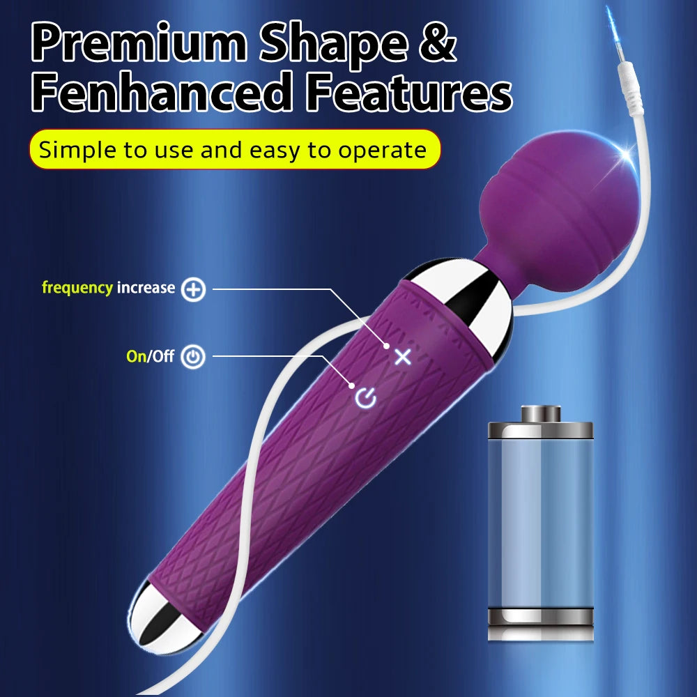 Waterproof Wand Massager with 20 Vibration Modes