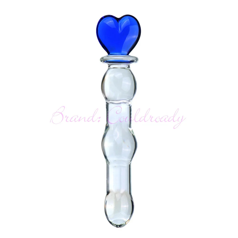 Beaded Pyrex Glass Massager with Curved Shaft
