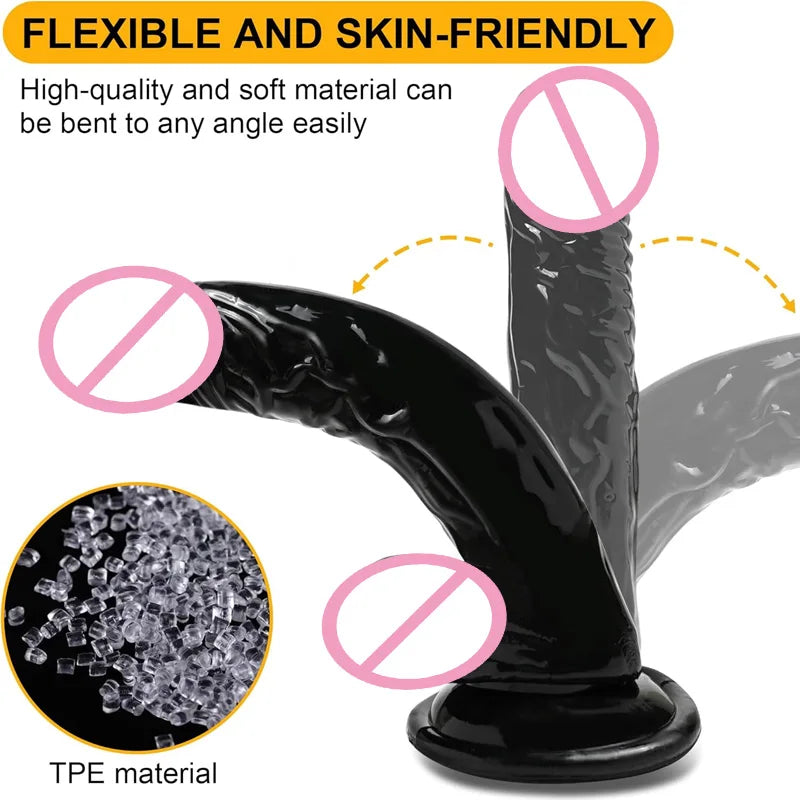 Curved TPE Massager with Suction Cup Base