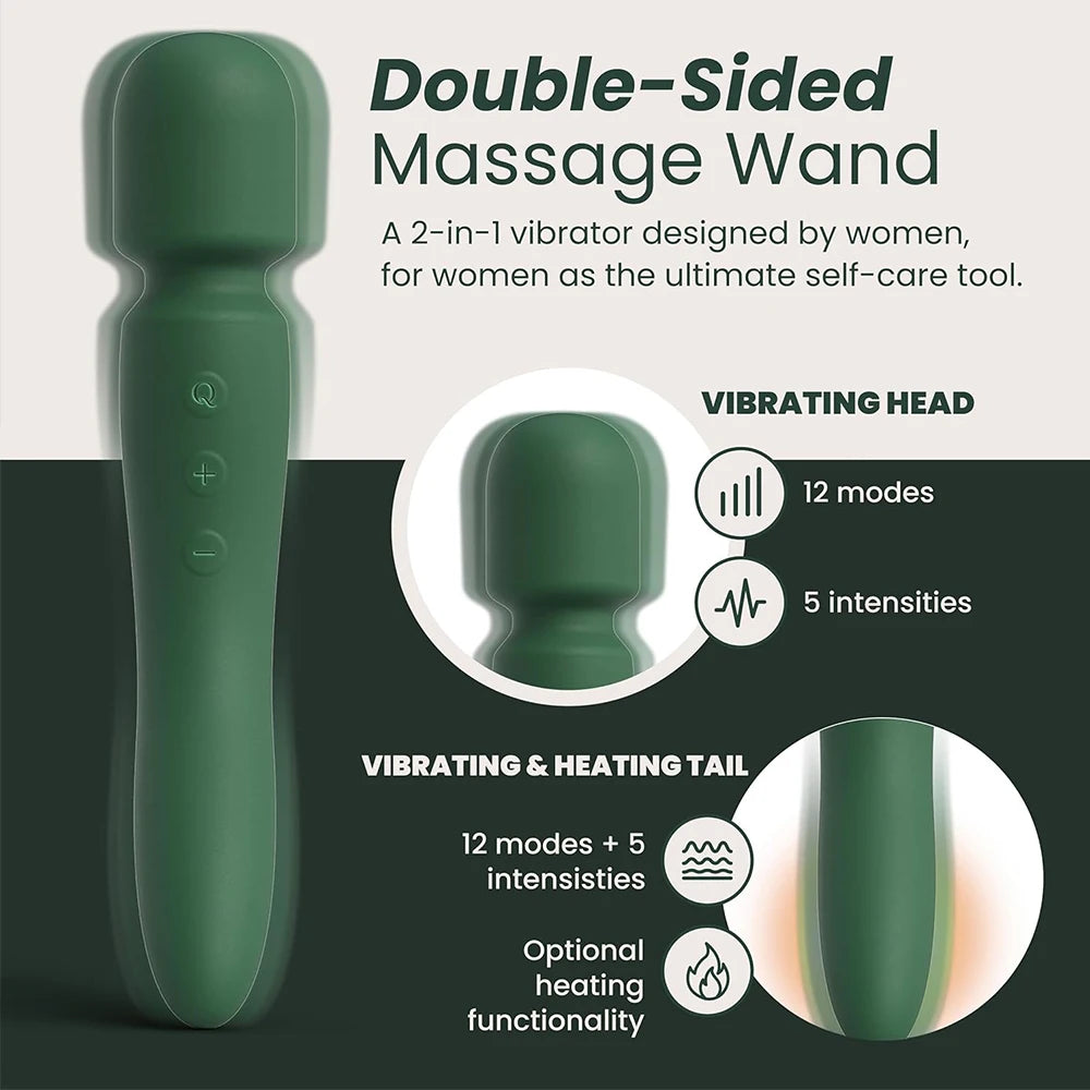 2-in-1 Double-Sided Rechargeable Wand Massager