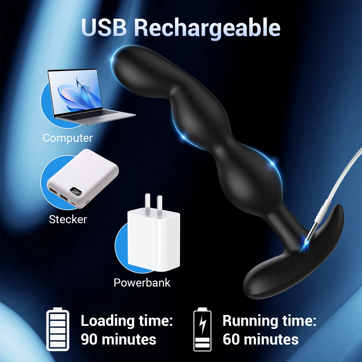 App-Controlled Vibrating Plug with 9 Vibration Modes