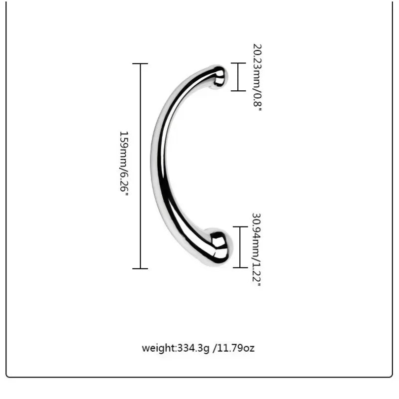 Curved Stainless Steel Double-Ended Massager